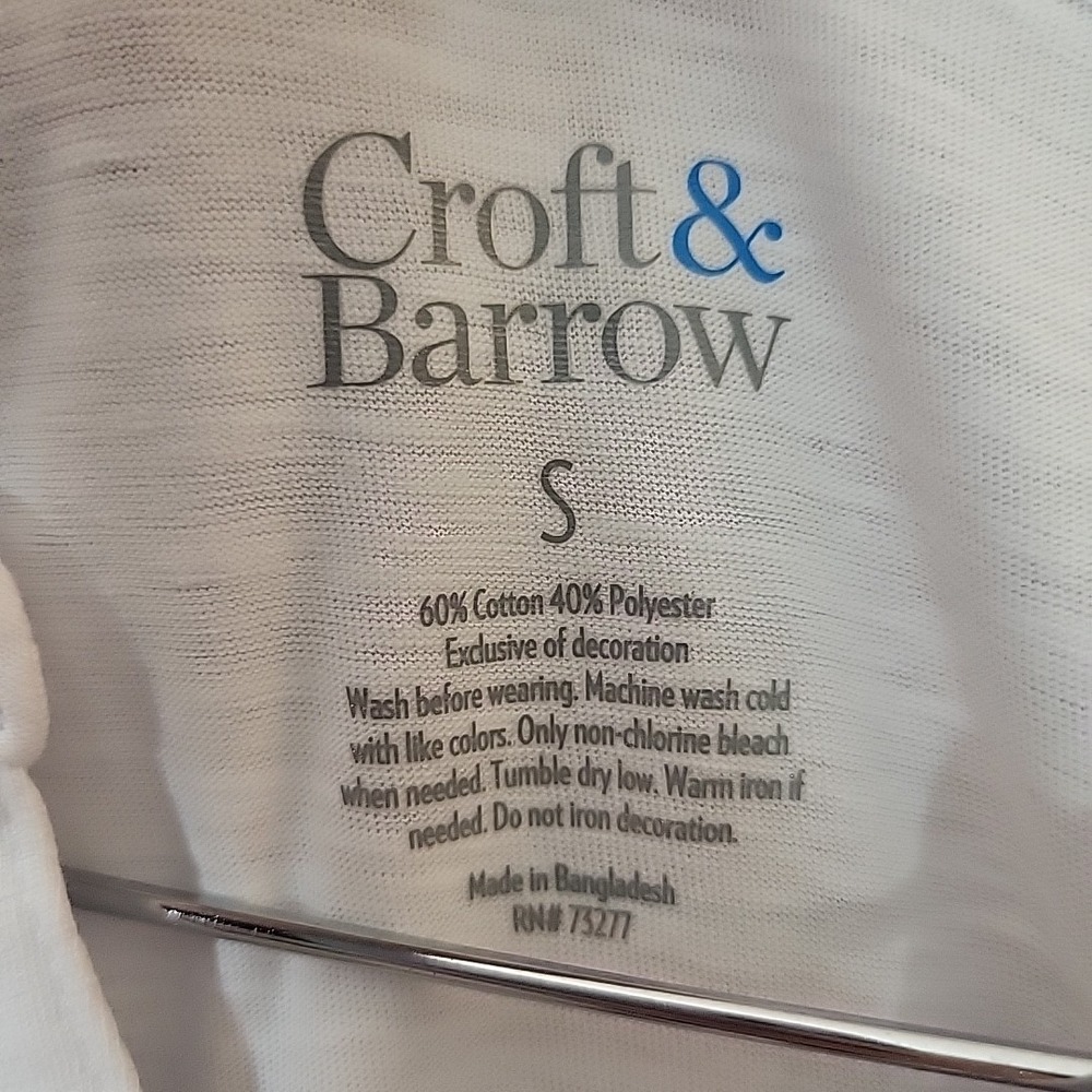 Croft & Barrow Embroidered Henley Tops Womens Small Lot of 3 Blue White Pink New - Picture 7 of 15